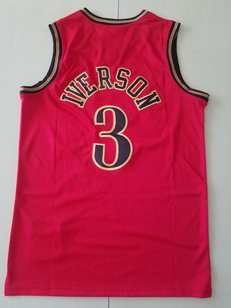 philadelphia 76ers #3 allen iverson 76 3 Retro Red Style 1