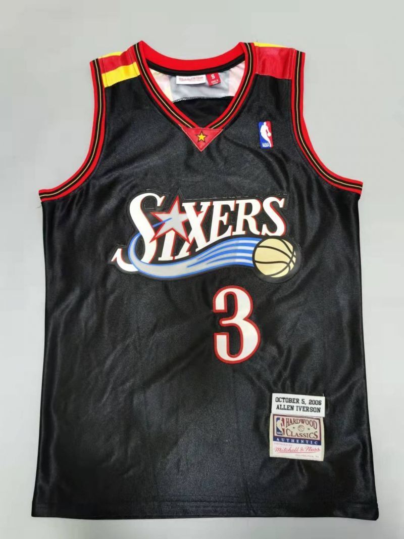 philadelphia 76ers #3 allen iverson 76 3# Retro Black Style 4