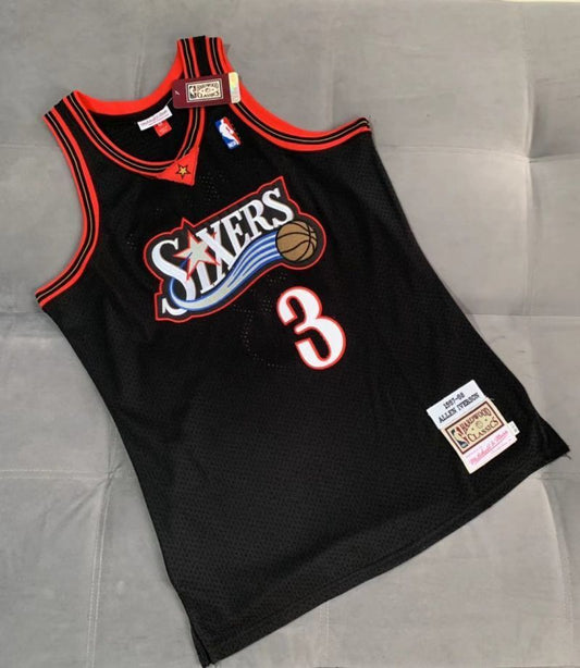 philadelphia 76ers #3 allen iverson Nets 5 # 06-07 Year au Retro mn Embroidered Jersey Style 1