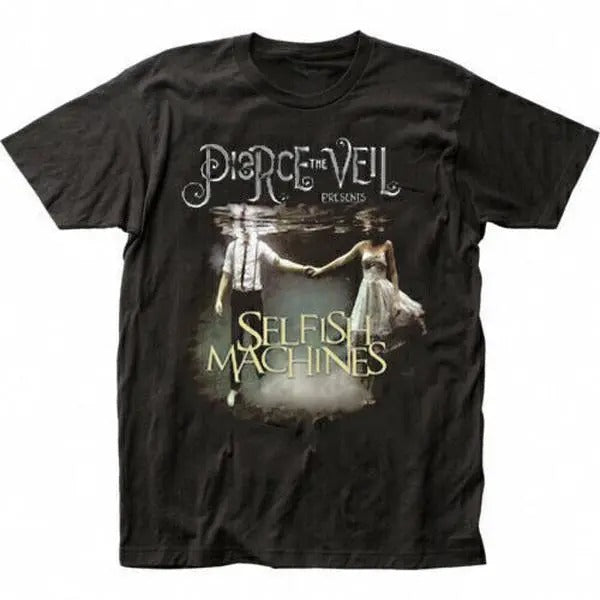 pierce the veil selfish machines black short sleeve cotton t-shirt unisex black Hoodie, Sweatshirt | WearSparks.com
