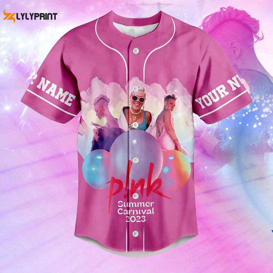 Pink Summer Carnival 2023 Personalized Adult Baseball Jersey For Men Women - lylyprint.com T-Shirts, Hoodie,... (Image 1)
