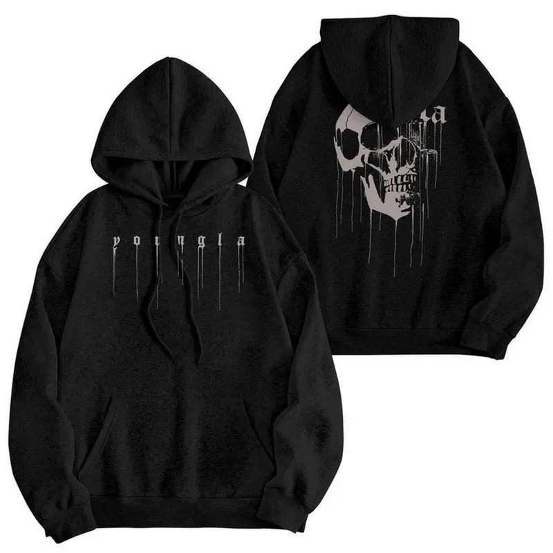 Swear Drippy Skull Hoodie Double Side Crewneck 50/50 Cotton/ polyester Casual Unisex T-Shirt with Trendy Design for Any...