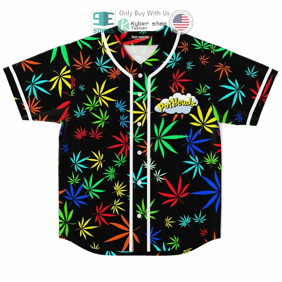 BEST Potheads multicolor cannabis Baseball Jersey