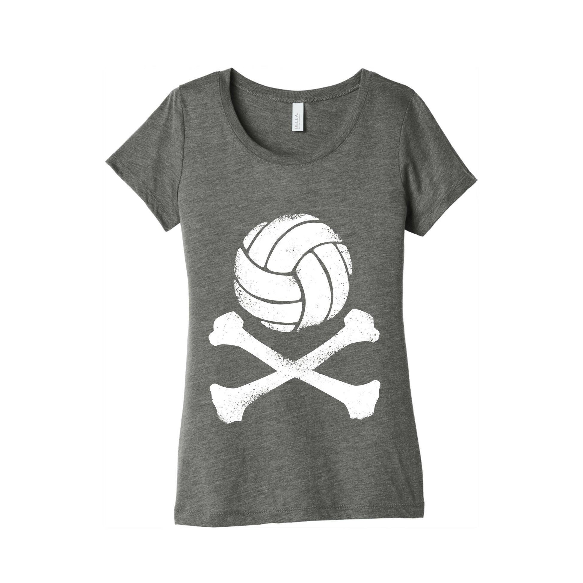 Volleyball and Crossbones (White Vintage) Women's Triblend Tee