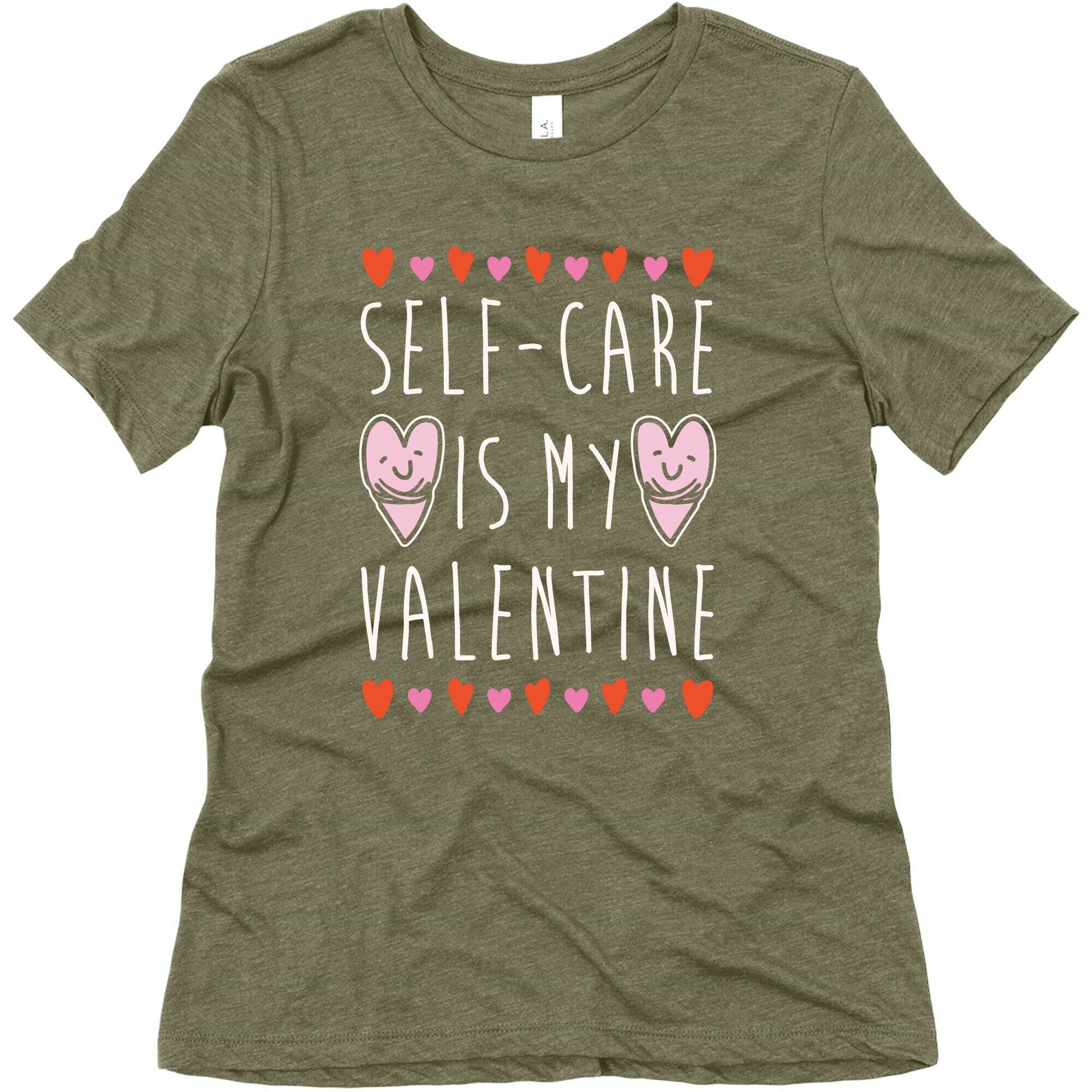 Self-Care Is My Valentine White Print Women's Triblend Tee