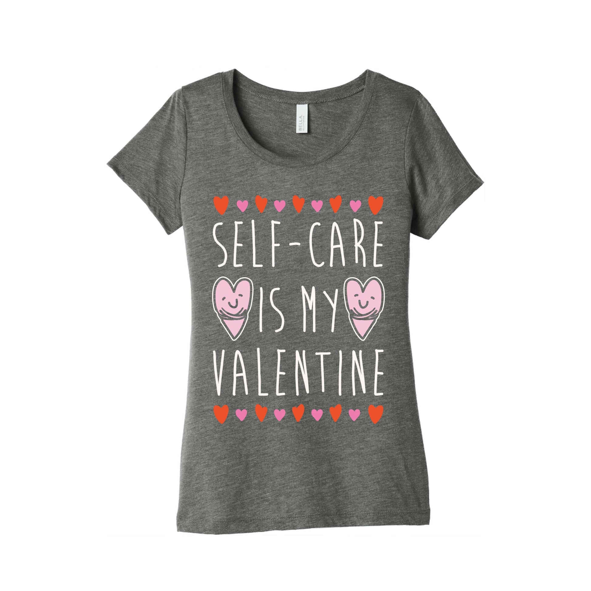 Self-Care Is My Valentine White Print Women's Triblend Tee