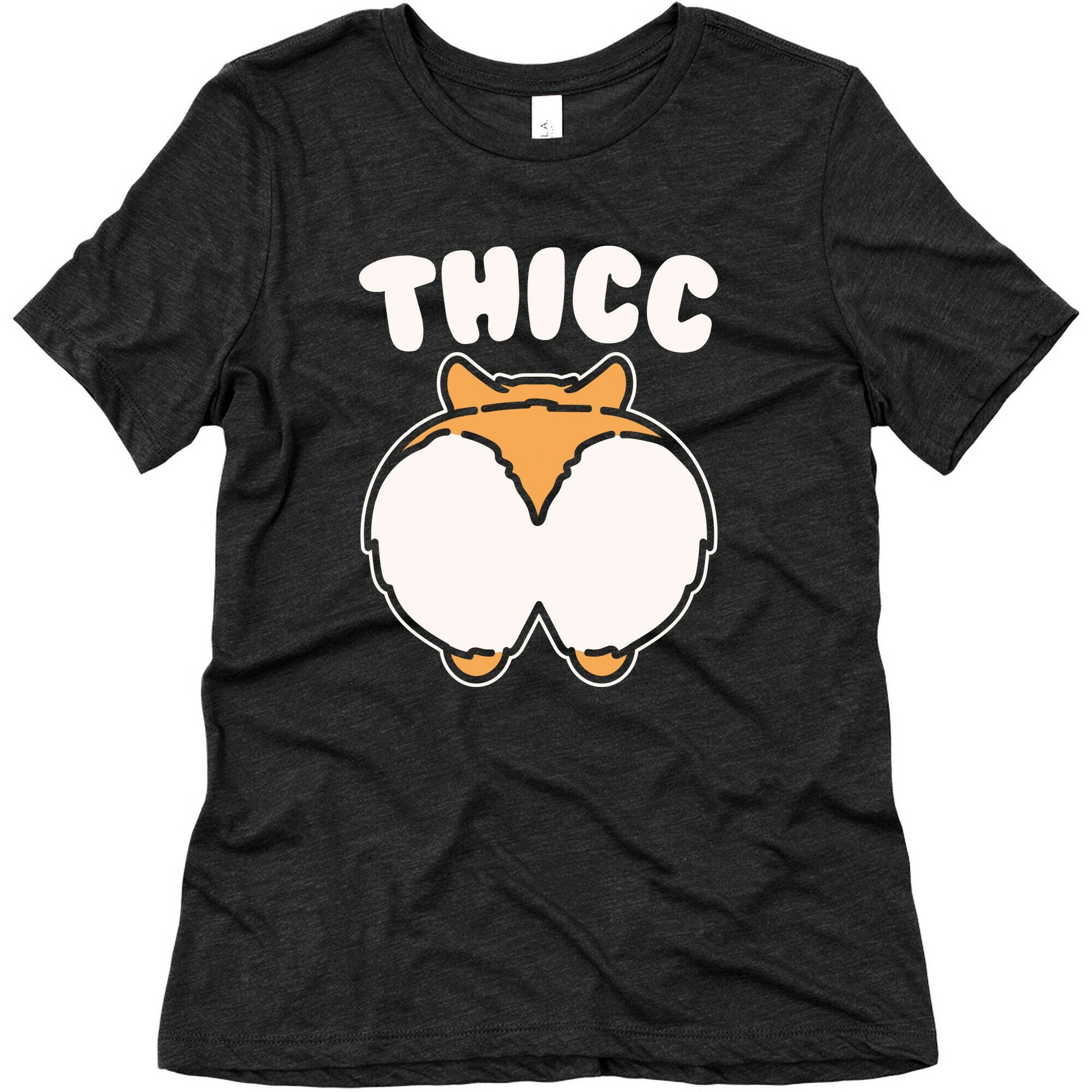 Thicc Corgi Butt Parody White Print Women's Triblend Tee