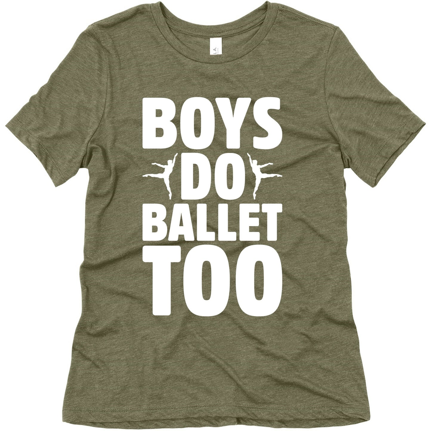 Boys Do Ballet Too White Print Women's Triblend Tee
