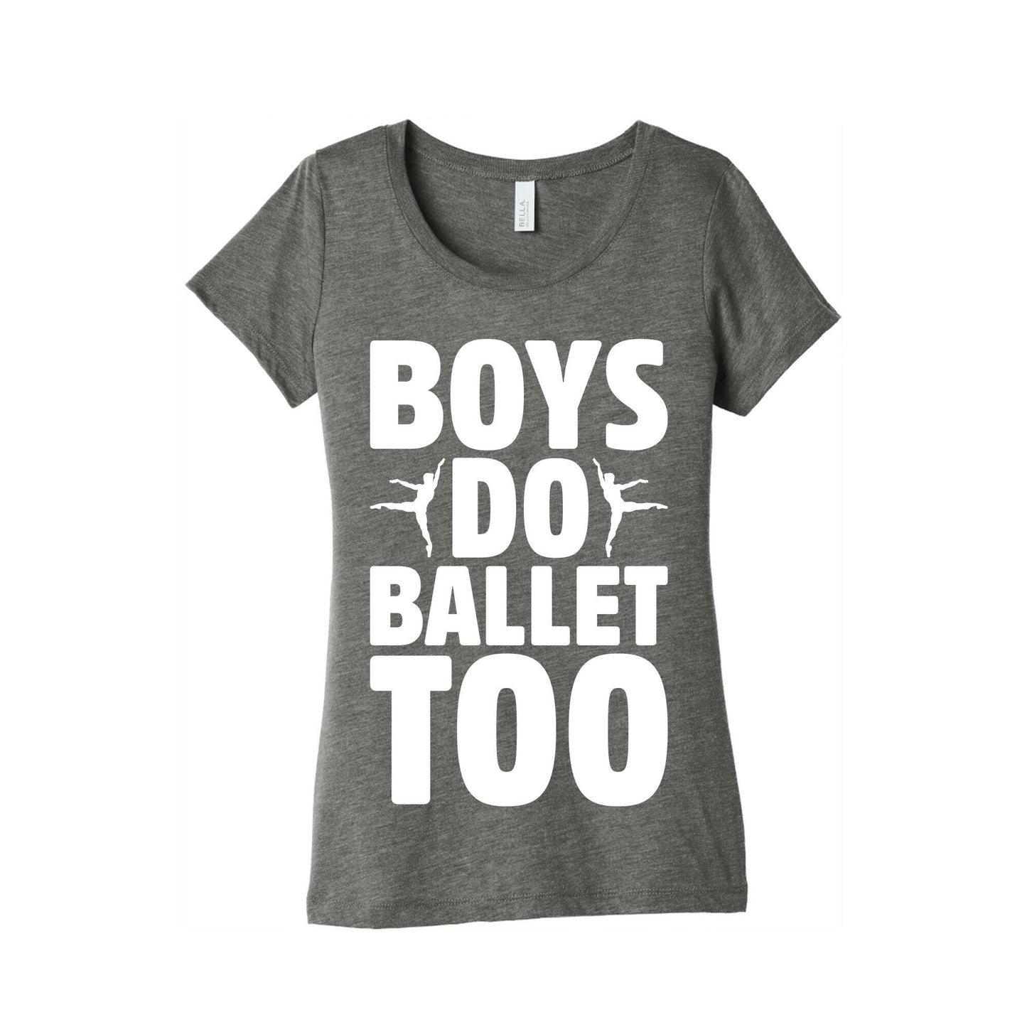 Boys Do Ballet Too White Print Women's Triblend Tee