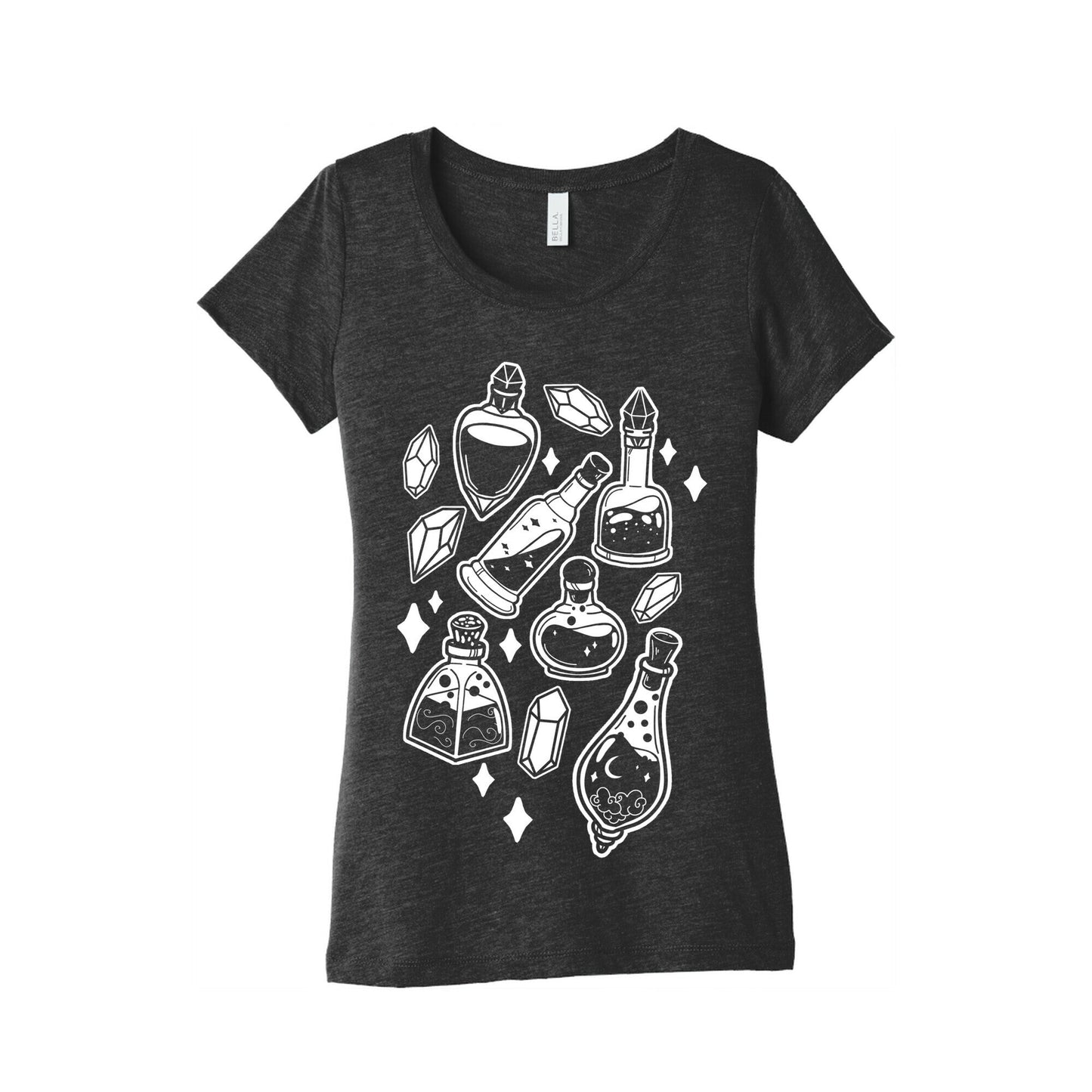 White On Black Potions Pattern Women's Triblend Tee