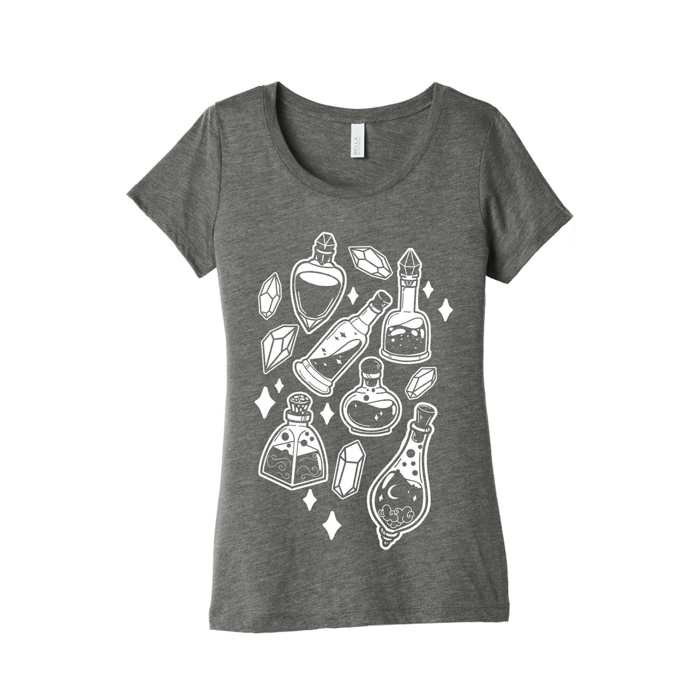 White On Black Potions Pattern Women's Triblend Tee