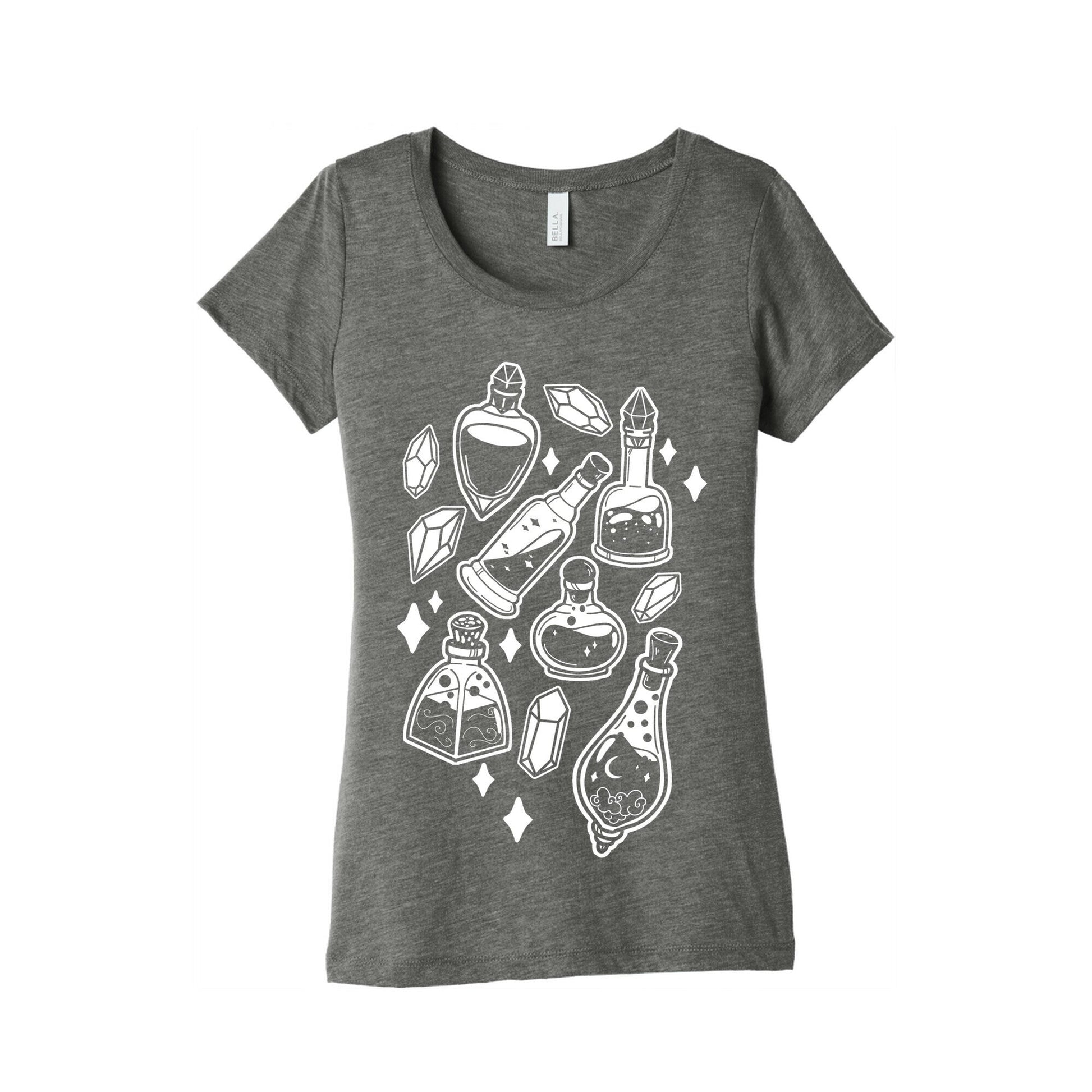 White On Black Potions Pattern Women's Triblend Tee