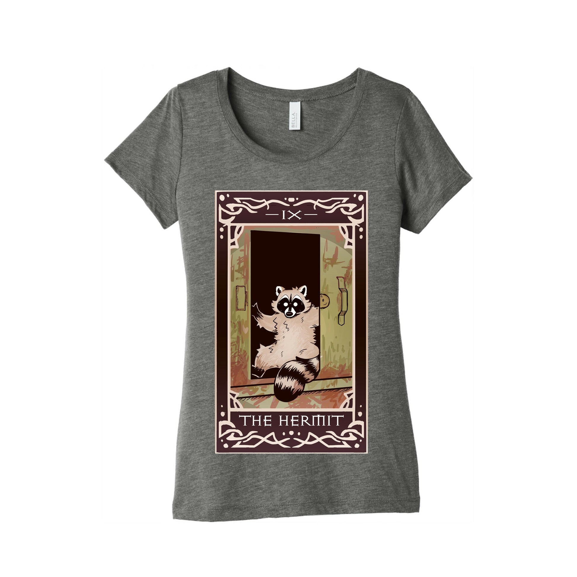 The Hermit Raccoon Tarot Card Women's Triblend Tee