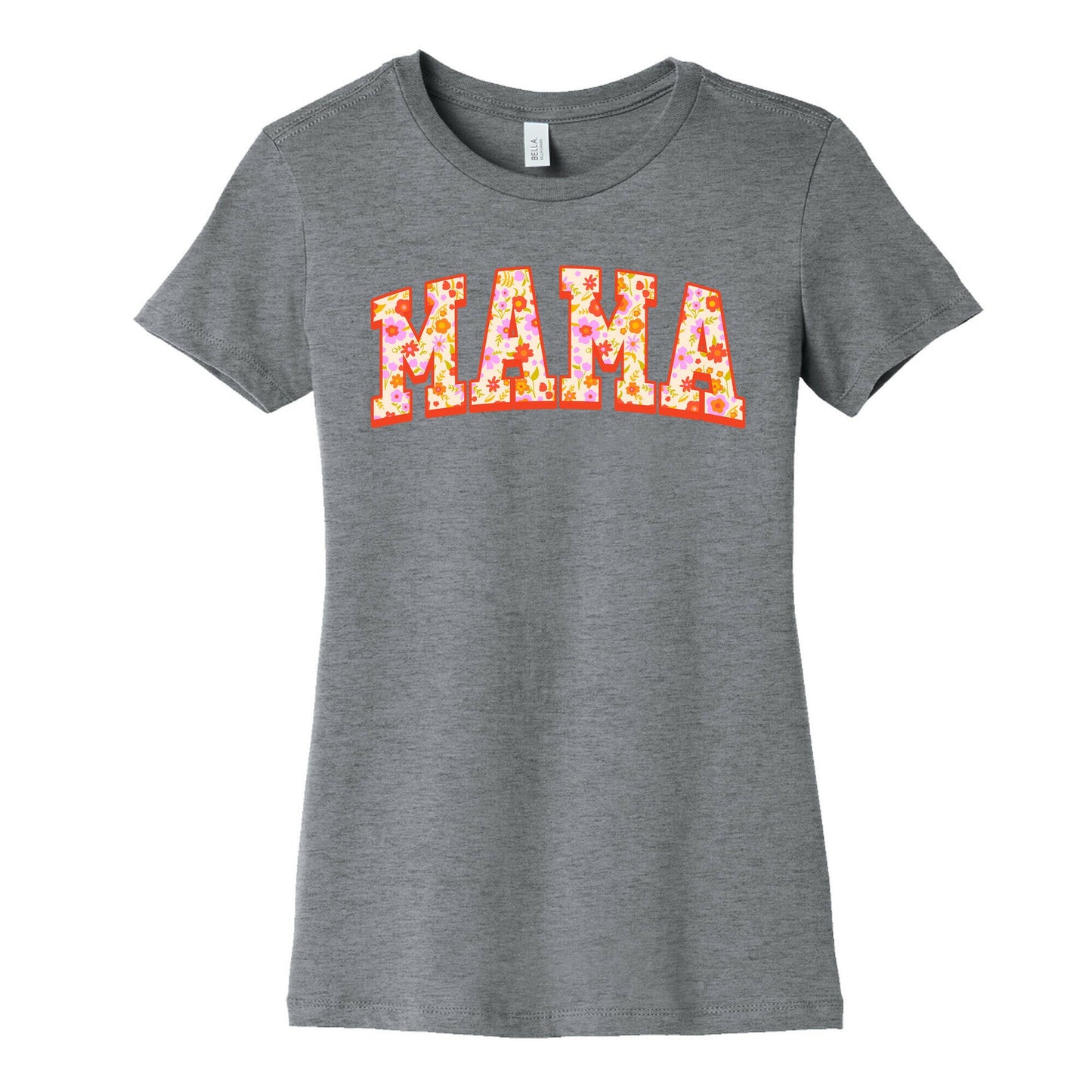 Floral Mama Text Womens Cotton Tee