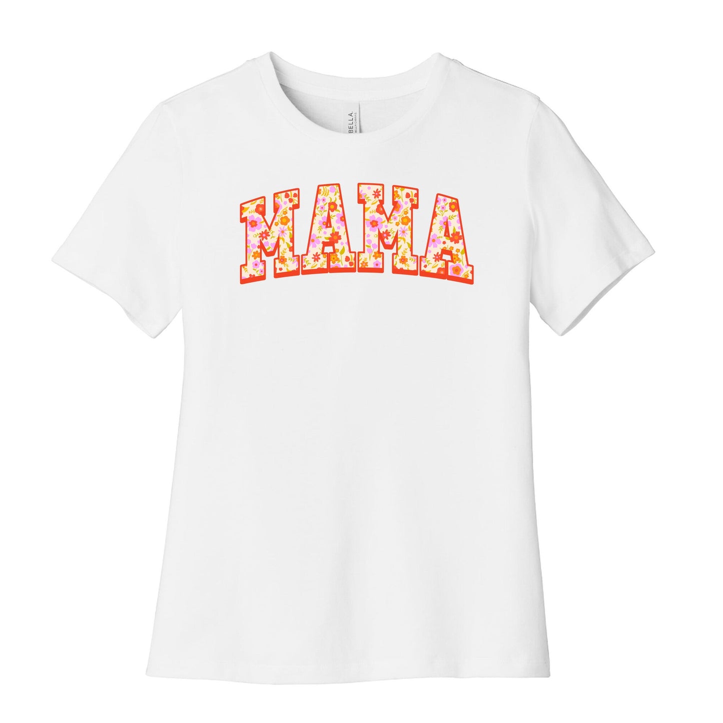 Floral Mama Text Women's Cotton Tee