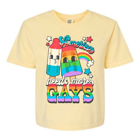 America Needs More Gays Women's Comfort Colors Heavyweight Boxy Tee