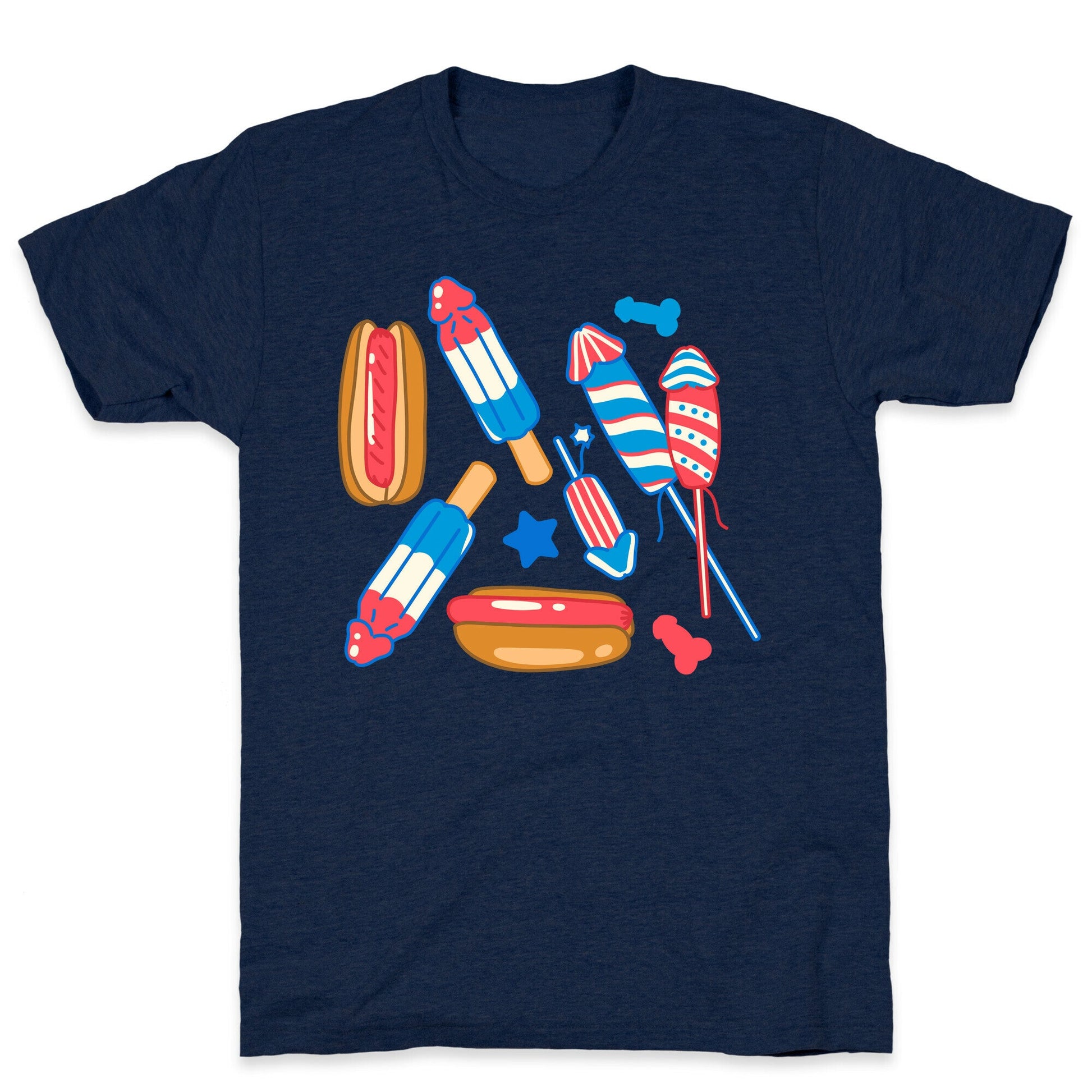 Fourth of July Wieners Pattern T-Shirt