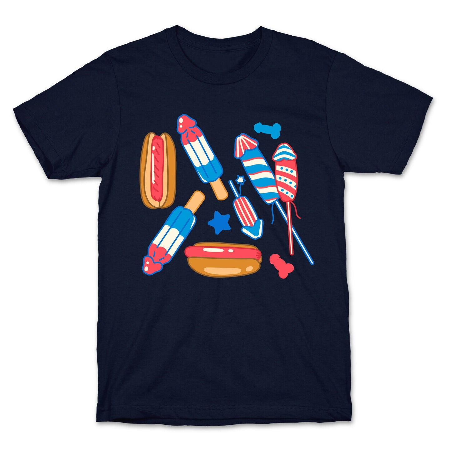 Fourth of July Wieners Pattern T-Shirt
