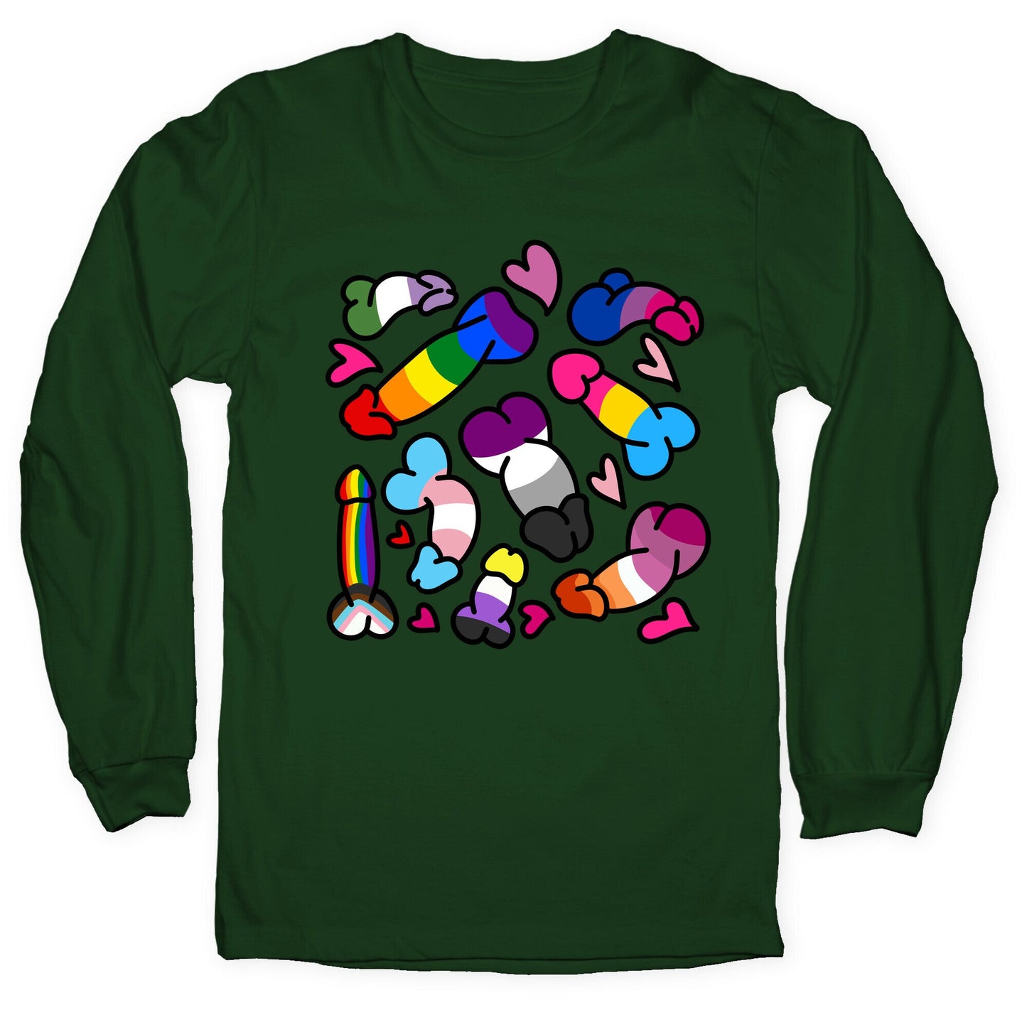 Pride Penis Pattern Longsleeve Tee