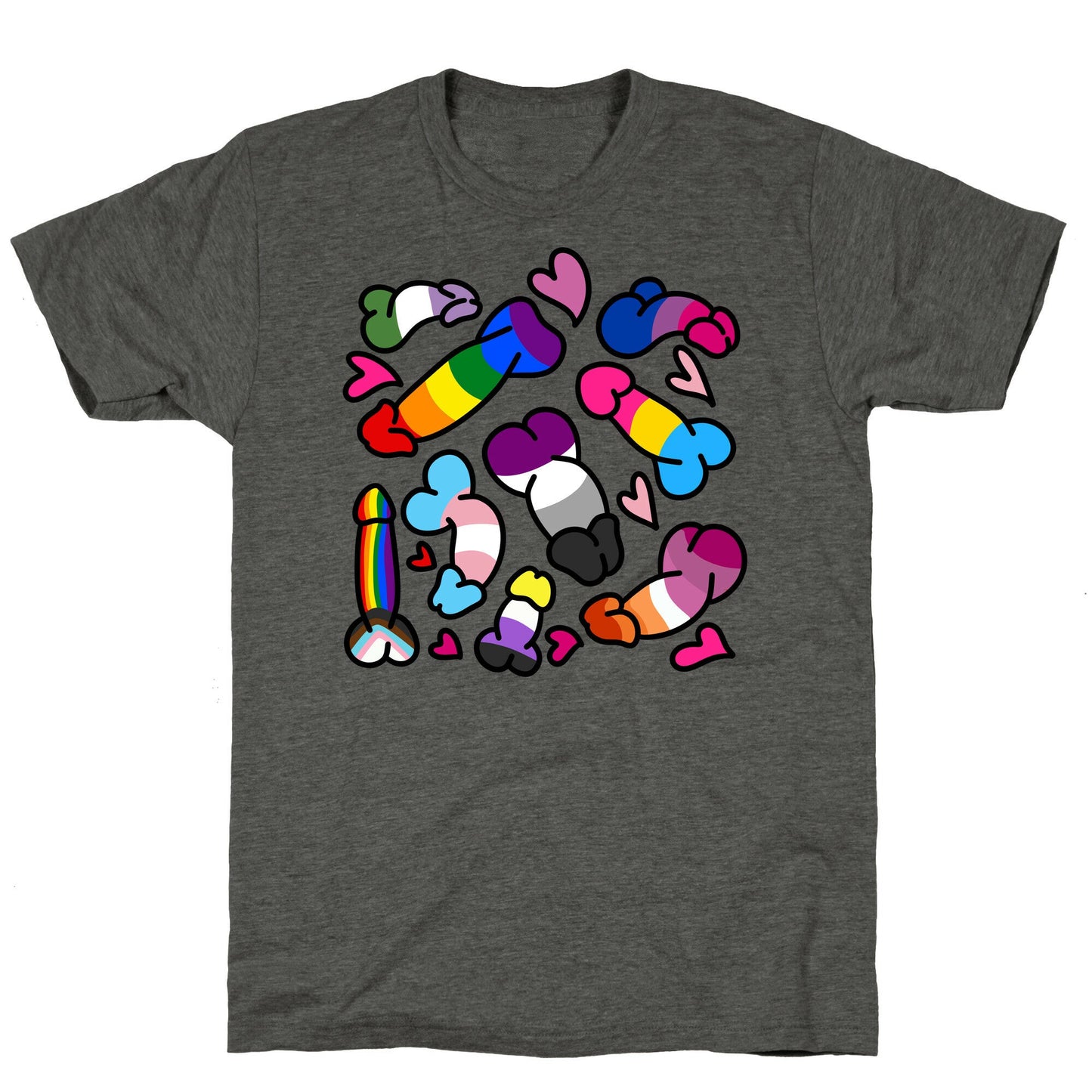 Pride Penis Pattern Unisex Triblend Tee