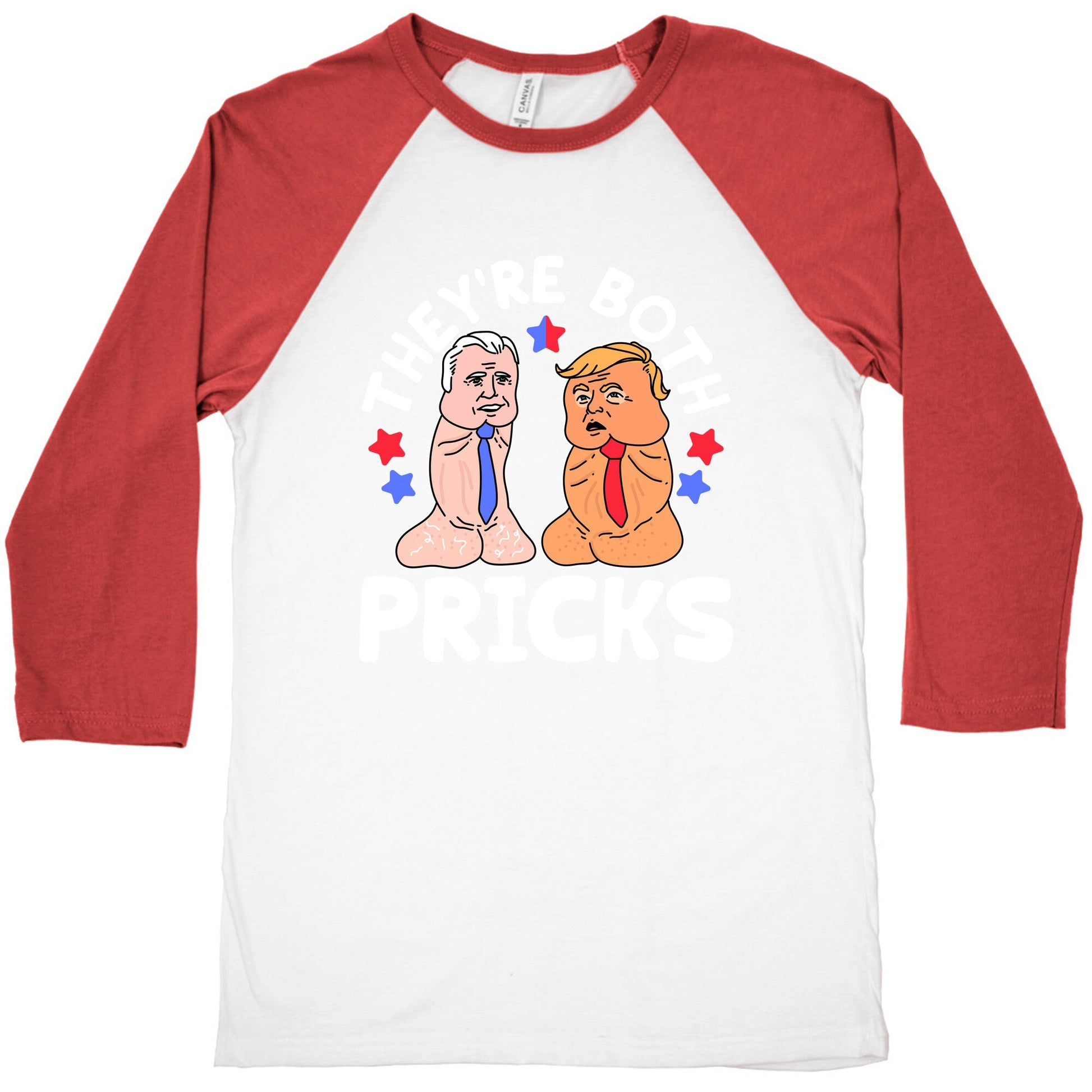 Theyre Both Pricks Trump and Biden Baseball Tee