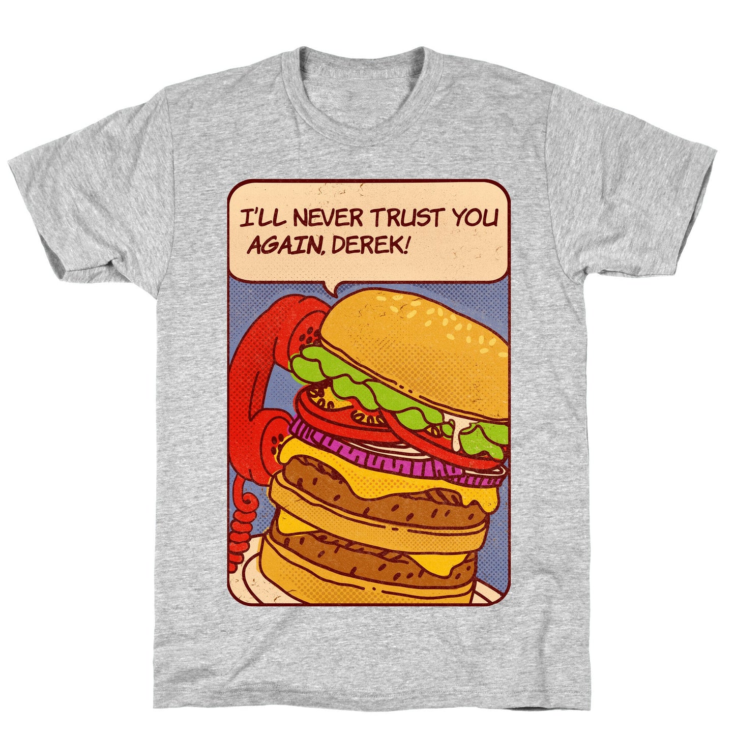 Burger Pop Art Comic Panel T-Shirt