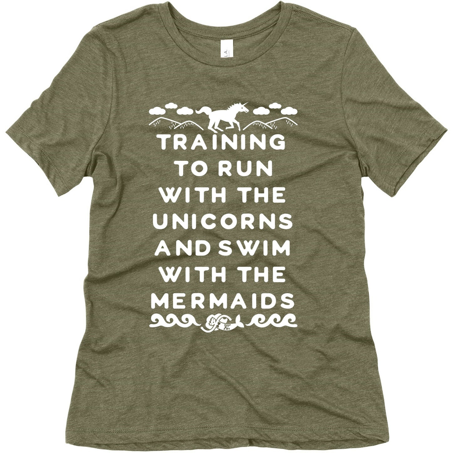 Training to Run with the Unicorns and Swim with the Mermaids Women's Triblend Tee