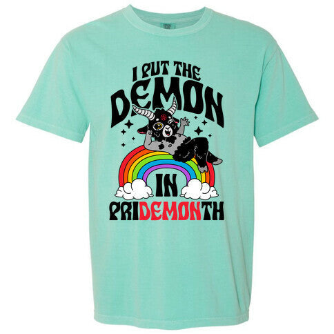 Baphomet I Put The Demon In Pride Month Comfort Colors Heavyweight Tee