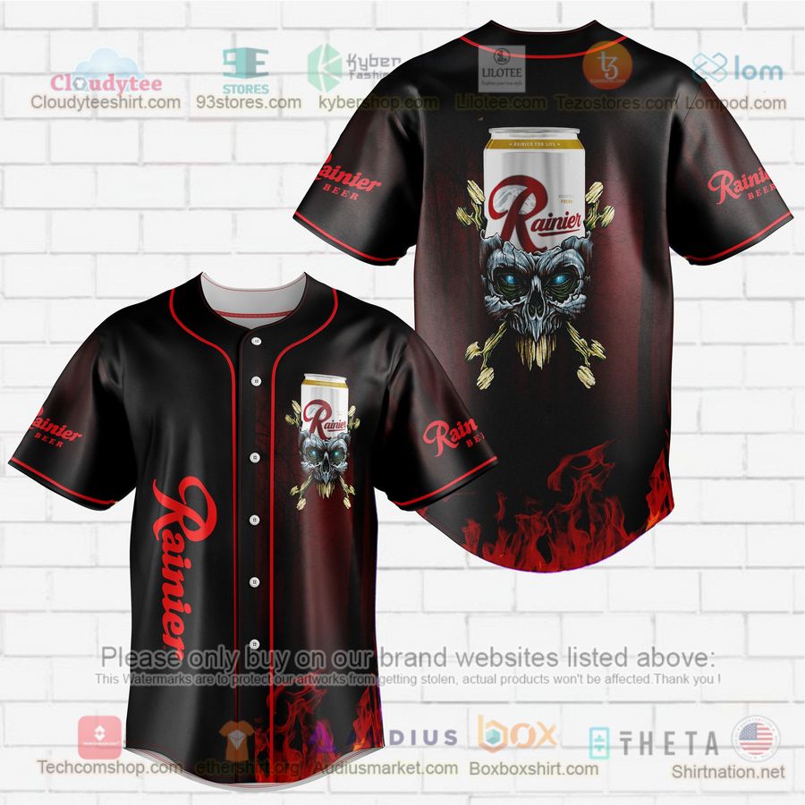 HOT Rainier skull head Baseball Jersey Shirt