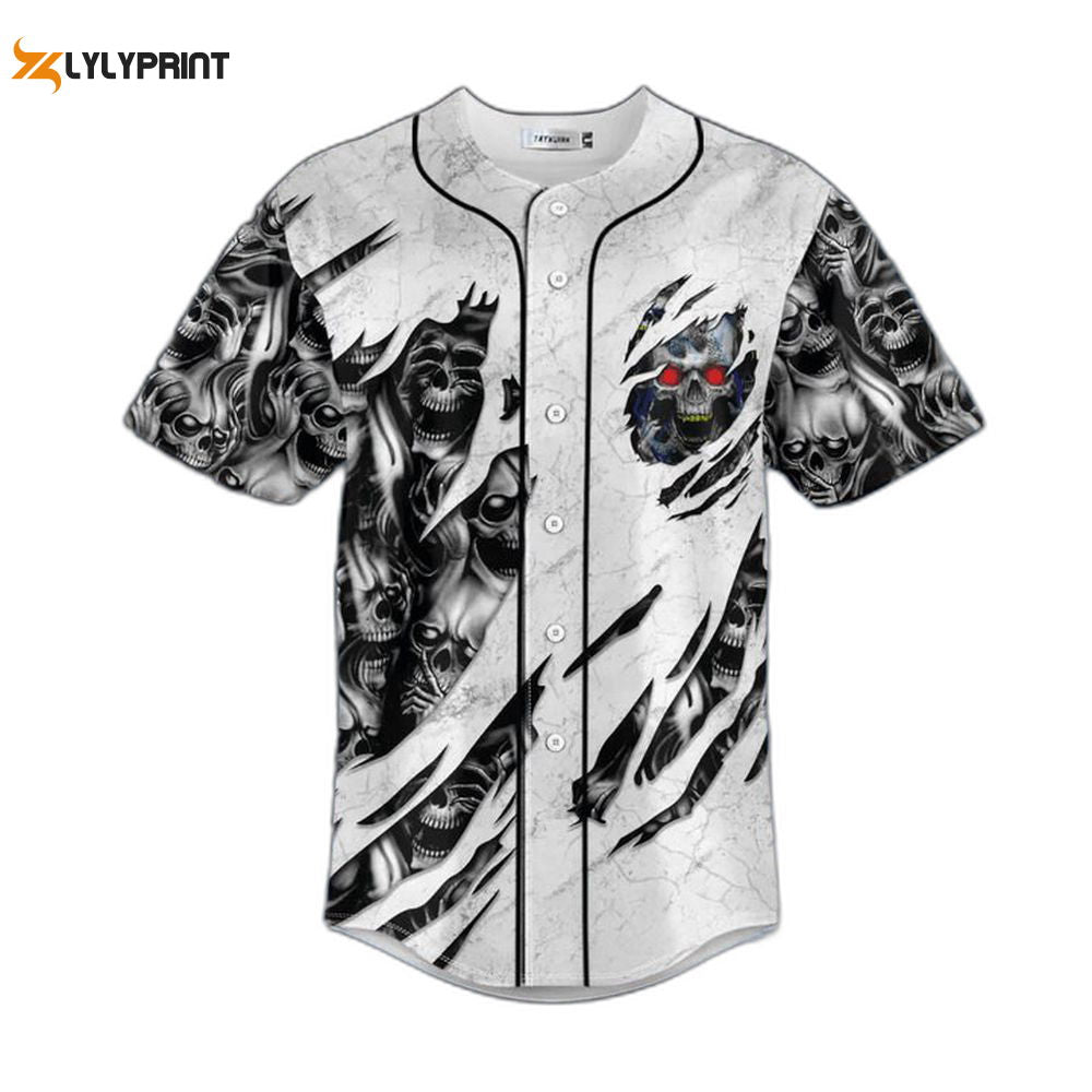 Red Eyes Skull Baseball Jersey For Men Women, Men's Baseball Jersey For Men Women - lylyprint.com T-Shirts,... (Image 1)