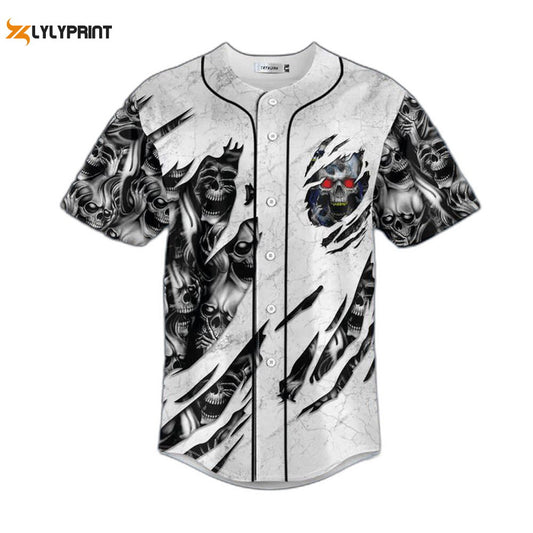 Red Eyes Skull Baseball Jersey For Men Women, Men's Baseball Jersey For Men Women - lylyprint.com T-Shirts,... (Image 1)