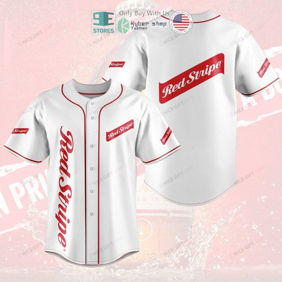 BEST Red Stripe white Baseball Jersey