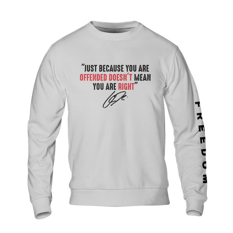 Freedom Charlie Kirk Just Because You Are Offended Sweatshirt T-Shirts, Hoodie | WearSparks.com (Image 3)