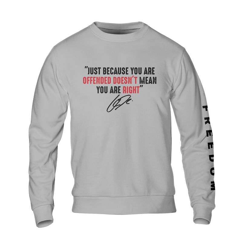 Freedom Charlie Kirk Just Because You Are Offended Sweatshirt T-Shirts, Hoodie | WearSparks.com (Image 4)