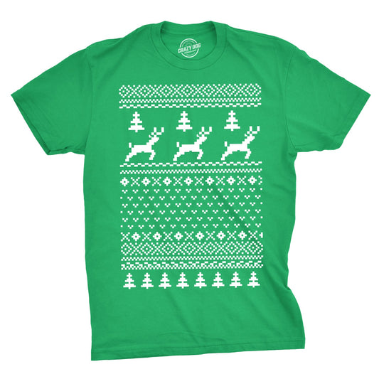 Reindeer Ugly Christmas Sweater Men's T Shirt Hoodie, Sweatshirt | WearSparks.com (Image 1)