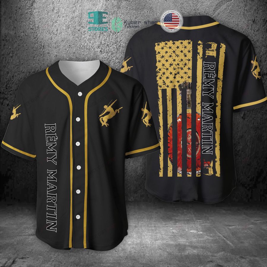 BEST Remy Martin United States Flag black Baseball Jersey