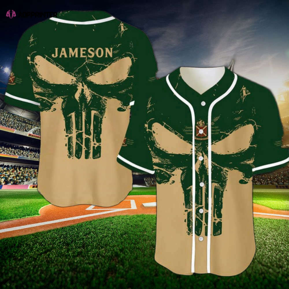 Retro Skull Jameson Whiskey Baseball Jersey