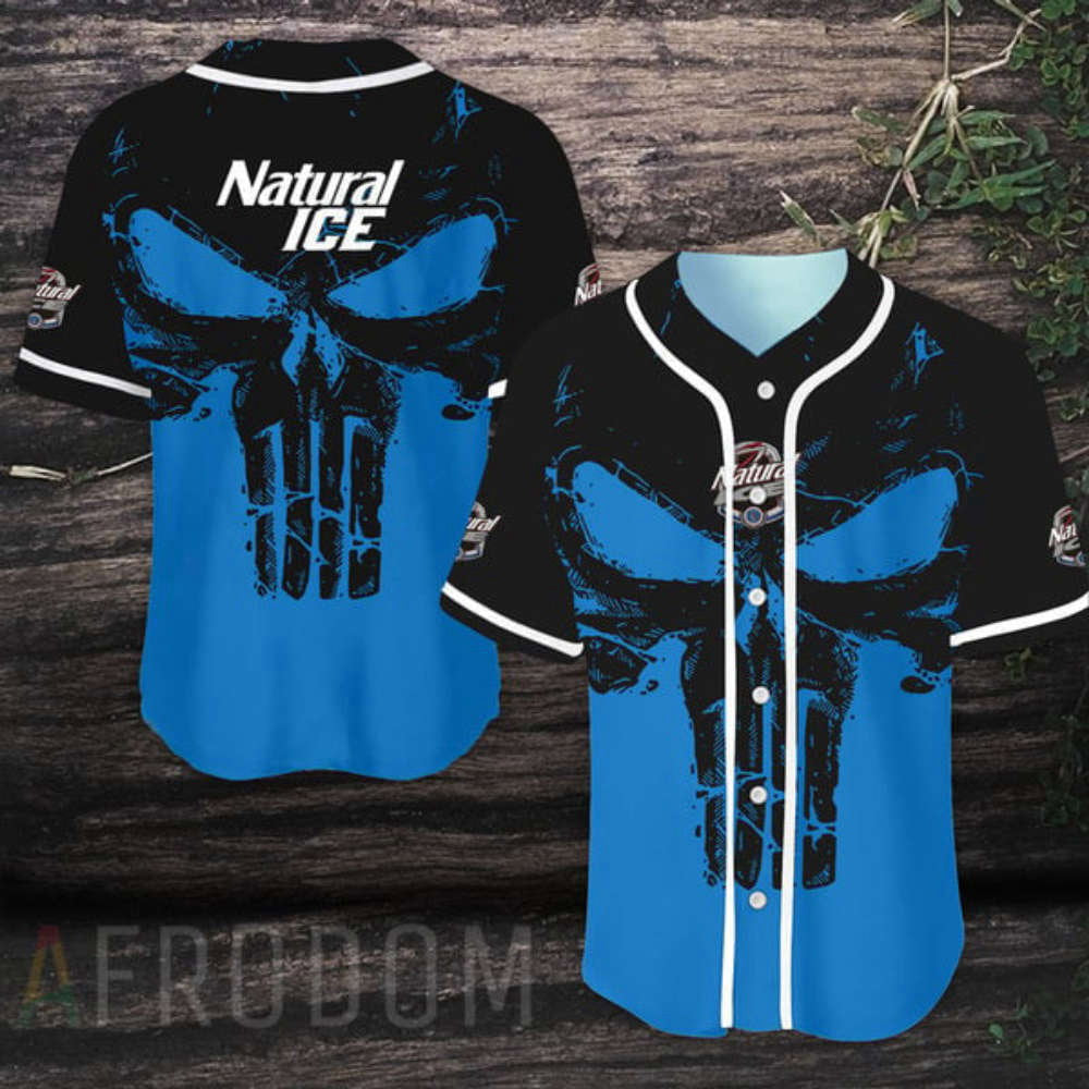Retro Skull Natural Ice Baseball Jersey