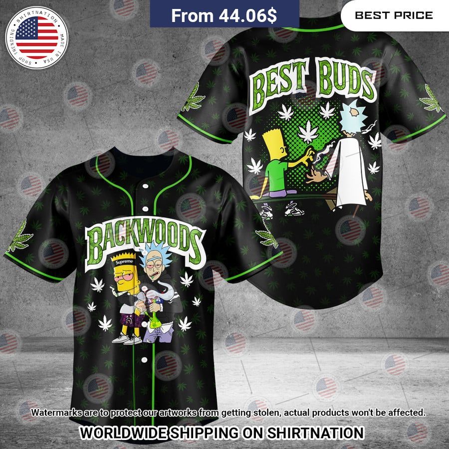 Rick and Bart Best Buds Backwoods Weed Baseball Jersey