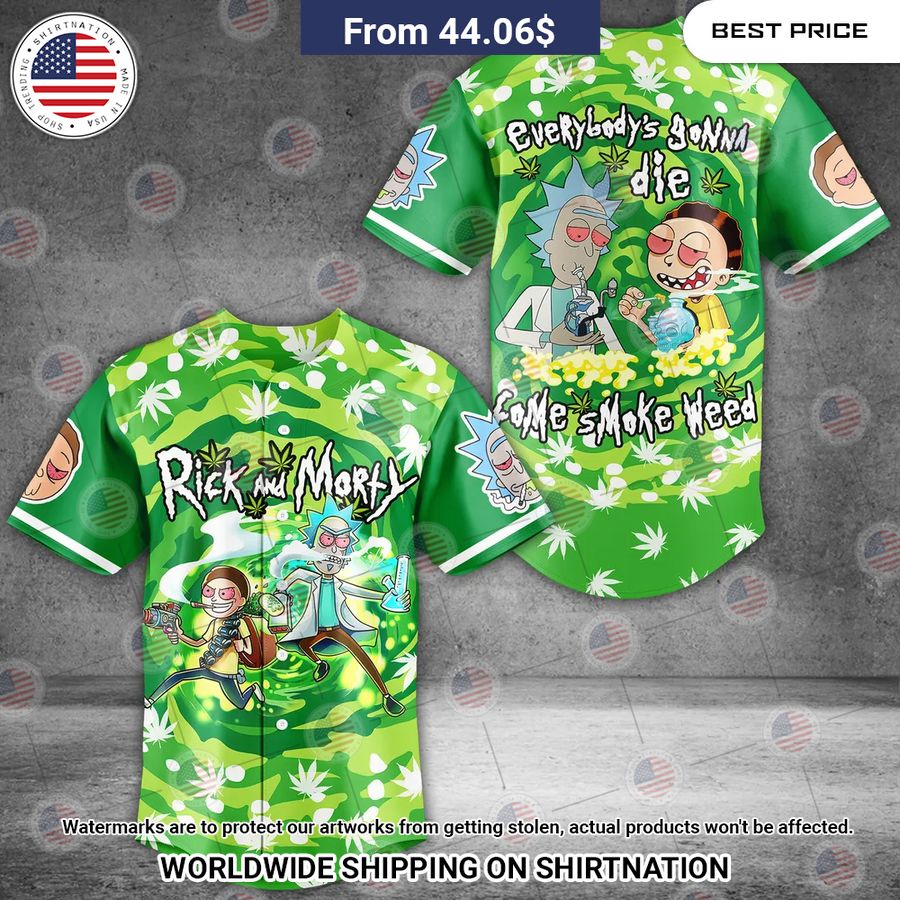 Rick N Morty Smoke Smoke Weed Baseball Jersey