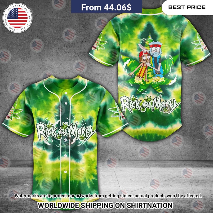 Rick N Morty Tiedye Baseball Jersey