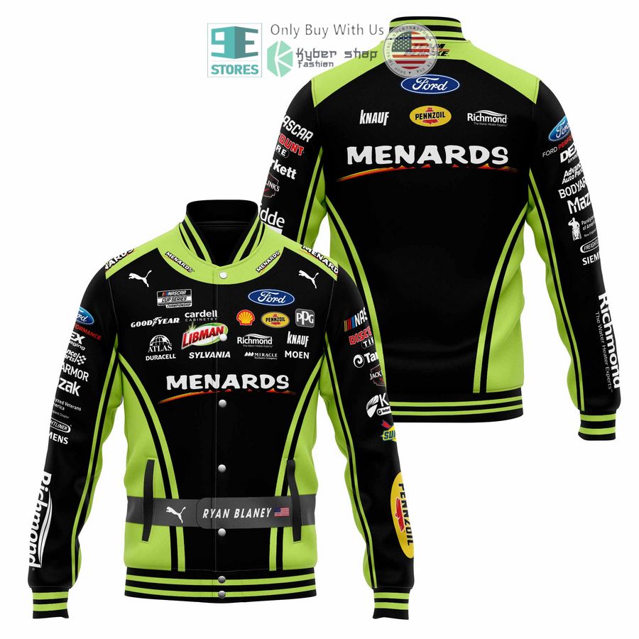 BEST Ryan Blaney Menards Baseball Jacket