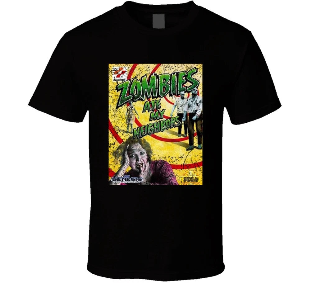 Zombies Ate My Neighbors Sega Game Cover Distressed T Shirt