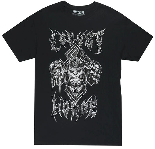 Gears of War Locust Horde White Graphic Black T-Shirt – GOW Black Gamer Tee