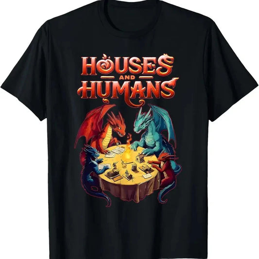 Gaming Houses Humans Funny Rpg Parody Gamer Men T-Shirt - TYPE 4