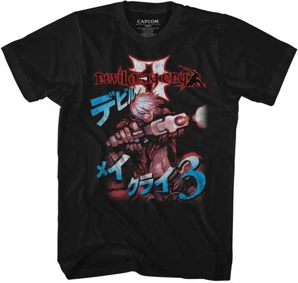 Devil May Cry Japanese Lettering Capcom Video Game Men's T Shirt Gamer Merch