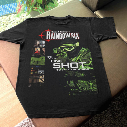 Vintage 1998 Rainbow Six Promo T-Shirt Ubisoft Video Game Graphic Tee S-5XL