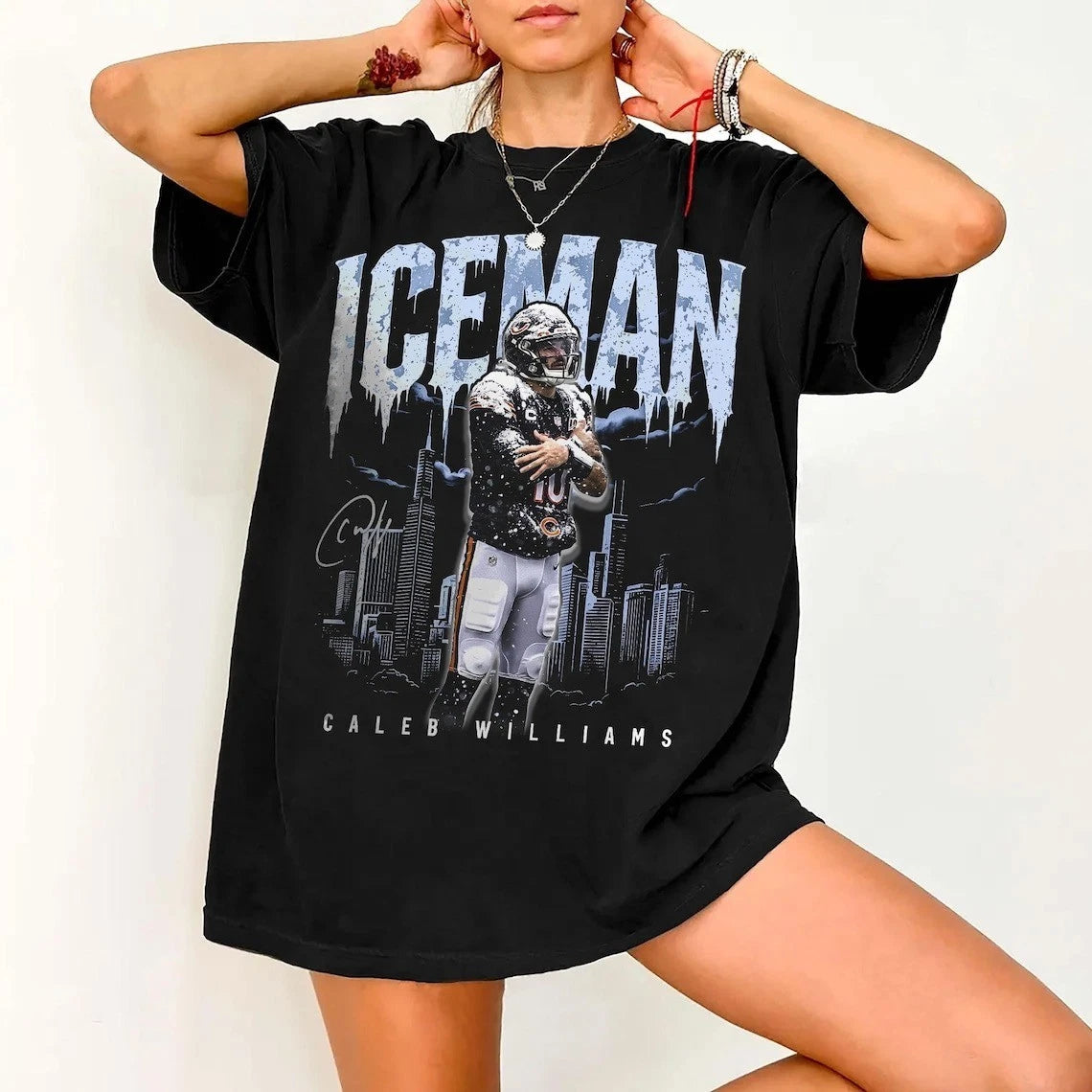 Caleb Williams Iceman T-Shirt, Game Day Football Graphic Tee