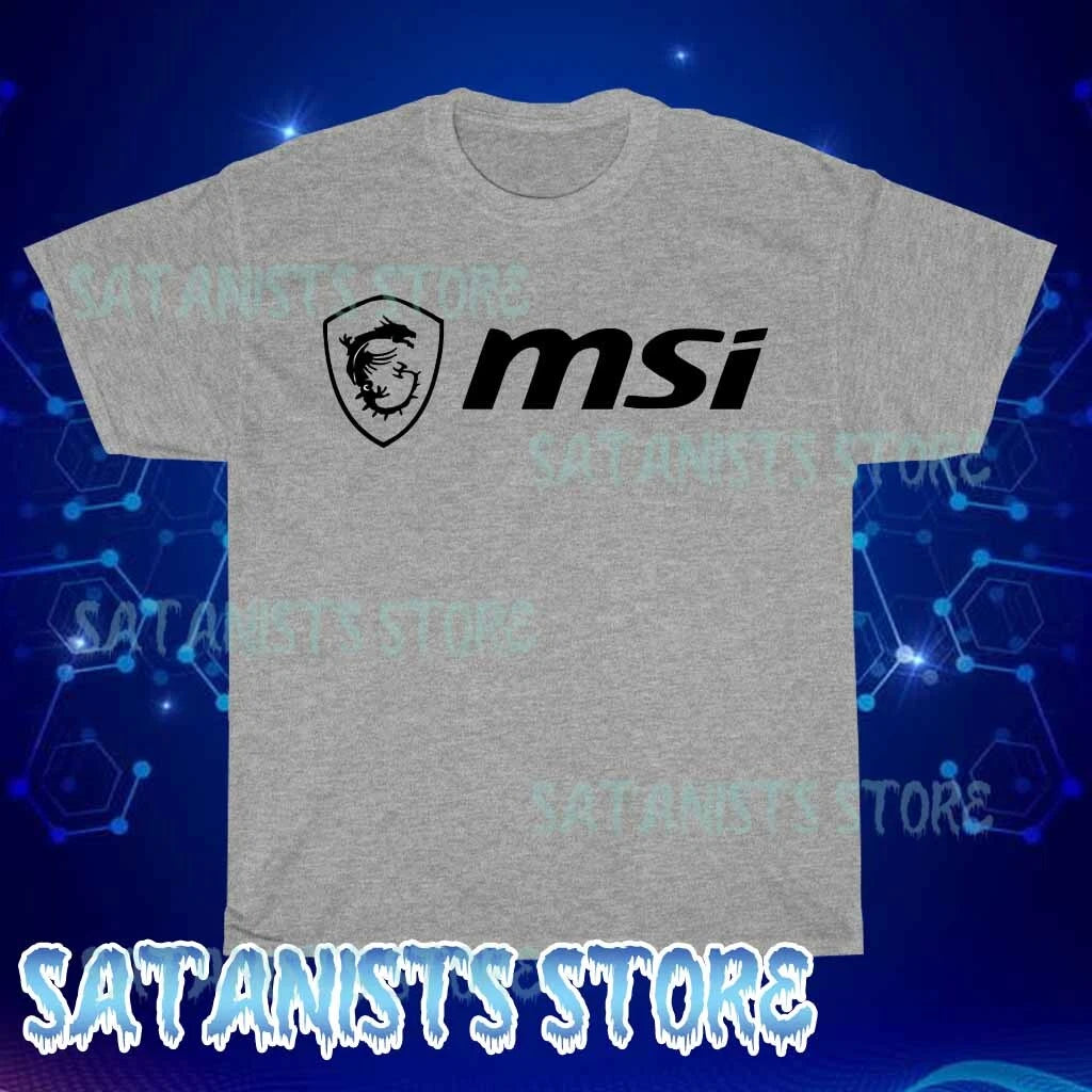 New Gaming Series MSI Shield Men's Grey T-shirt Funny Size S to 5XL