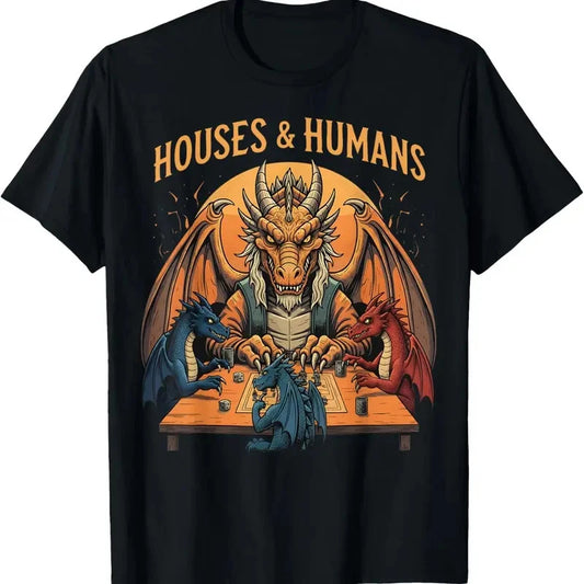 Gaming Houses Humans Funny Rpg Parody Gamer Men T-Shirt - TYPE 3